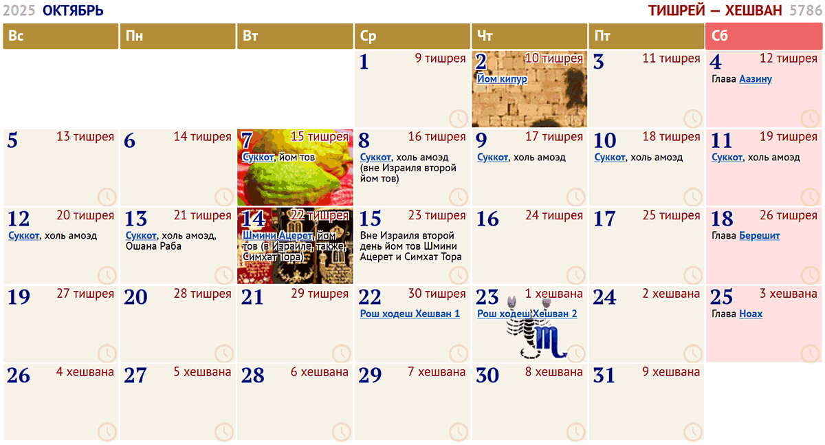 октябрь / элуль — тишрей
