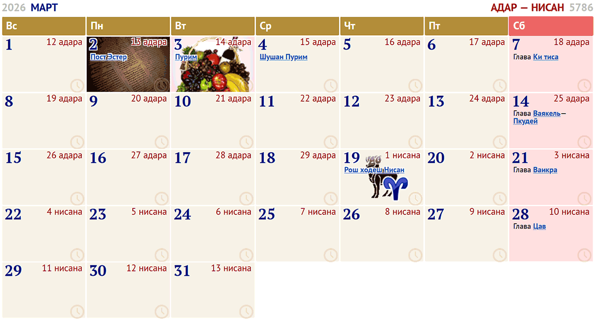 март / адар I — адар II