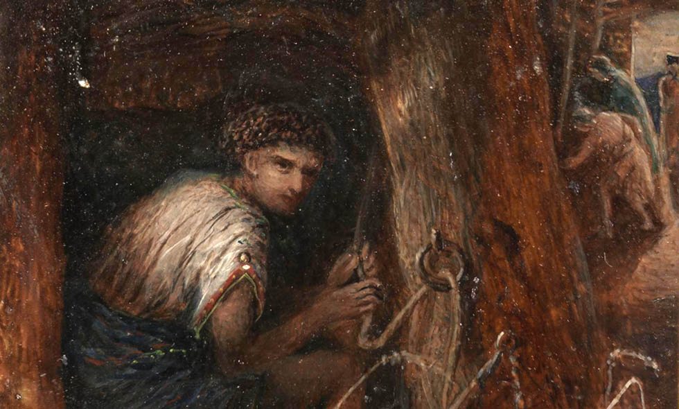Saul Hiding by James Smetham 1821-1889